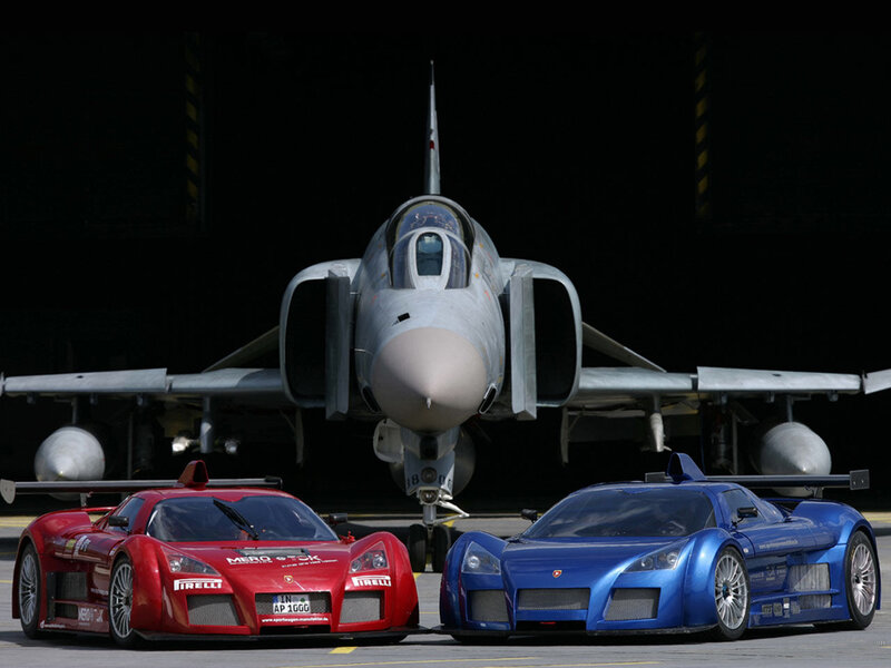 Race cars and fighter jet