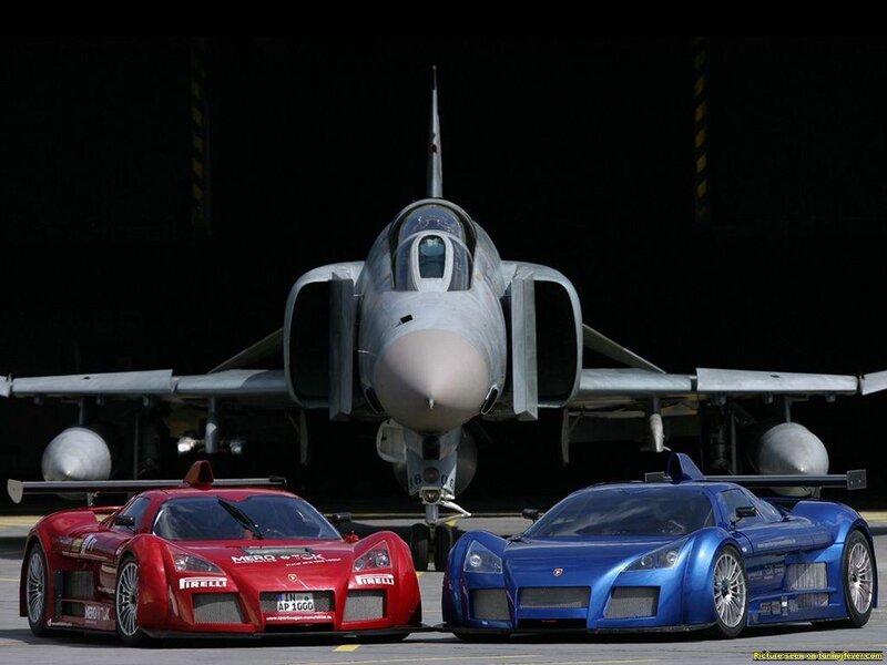 Race cars and fighter jet