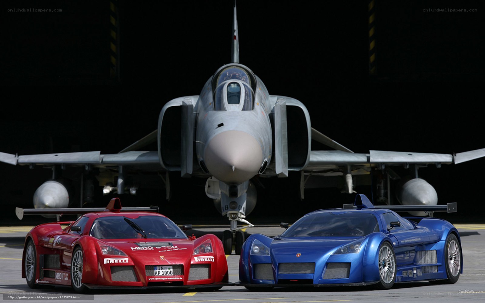 Race cars and fighter jet