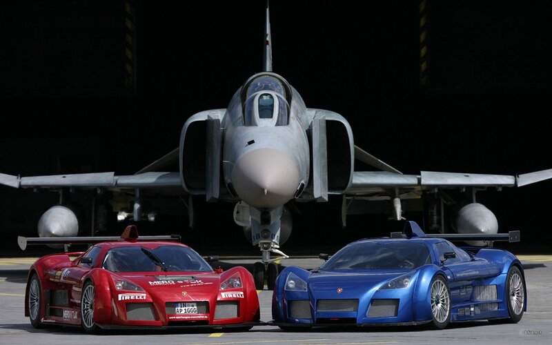 Race Cars and Jet Fighter