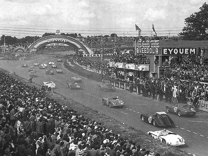 Race cars at a track