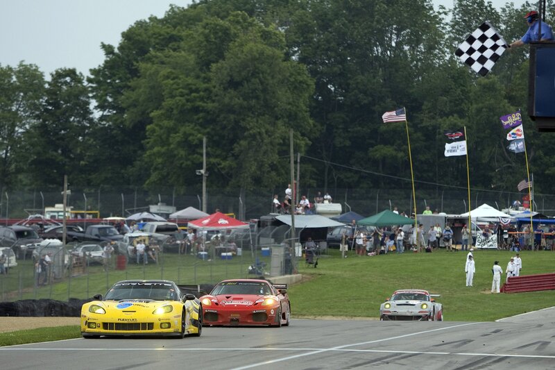 Race cars at finish line