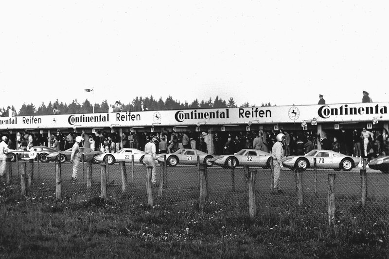 Race cars at the starting grid