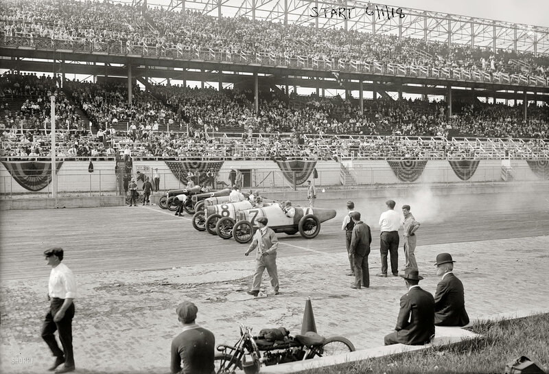 Race cars at the starting line