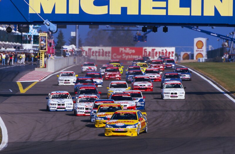 Race cars at the starting line
