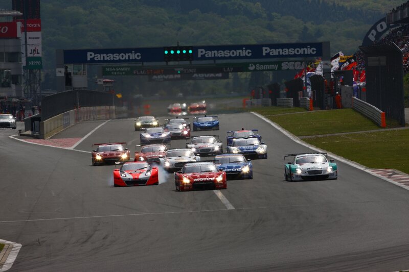 Race cars at the starting line