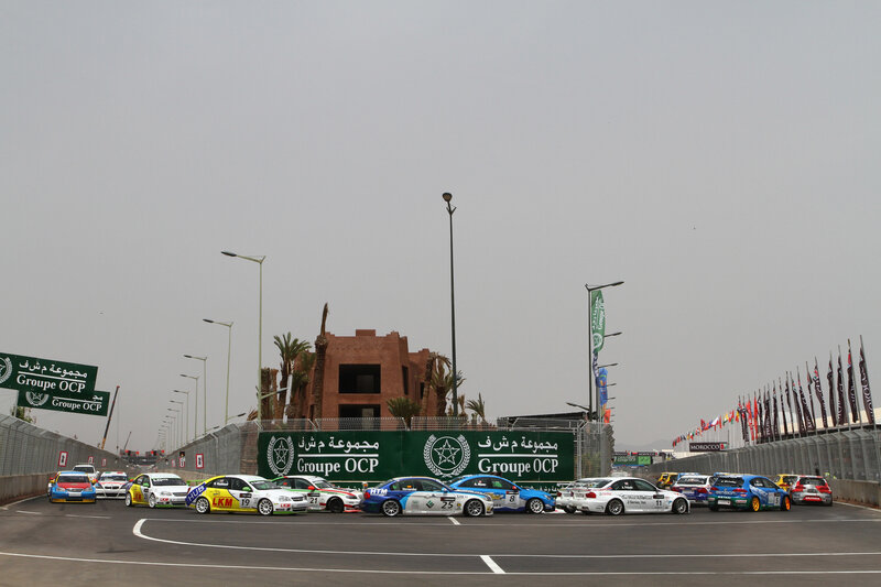 Race cars at the starting line