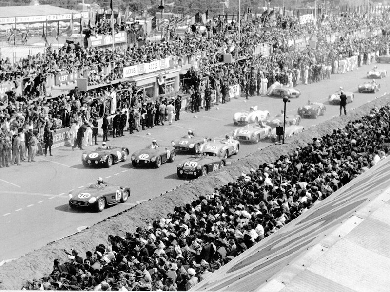 Race cars at the starting line