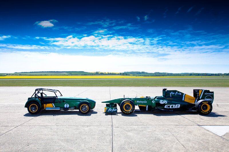 Race cars on a tarmac