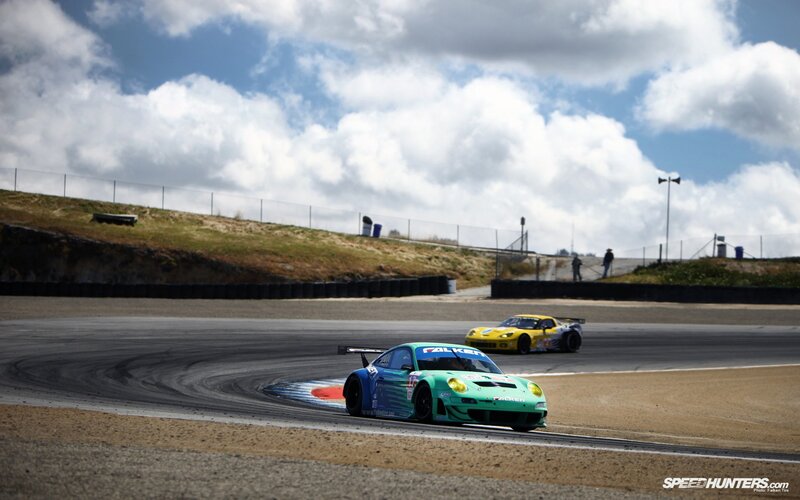 Race cars on a track