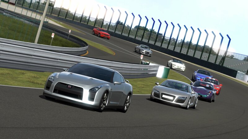 race cars on a track