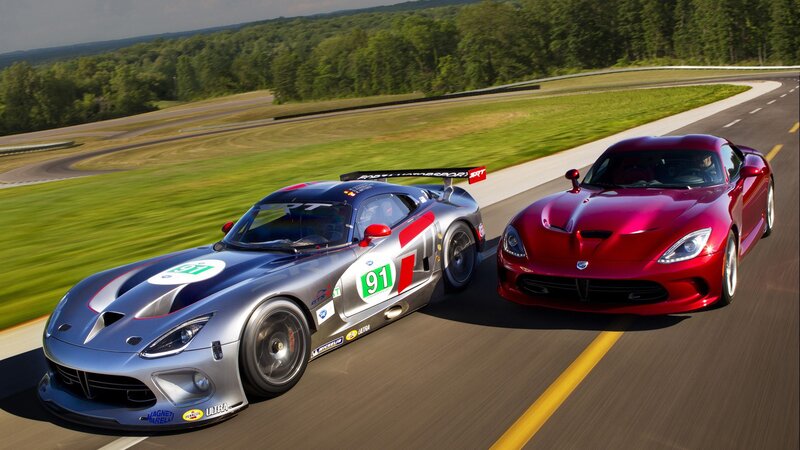 Race cars on a track