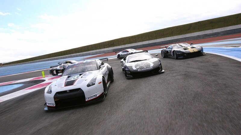 race cars on a track