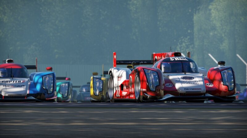 race cars on a track