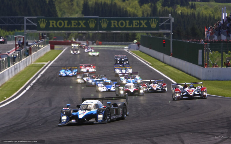 Race cars on a track