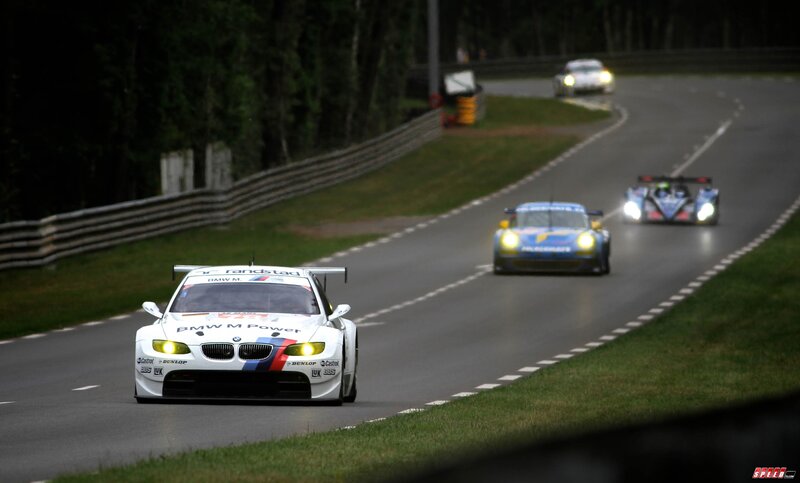Race cars on a track