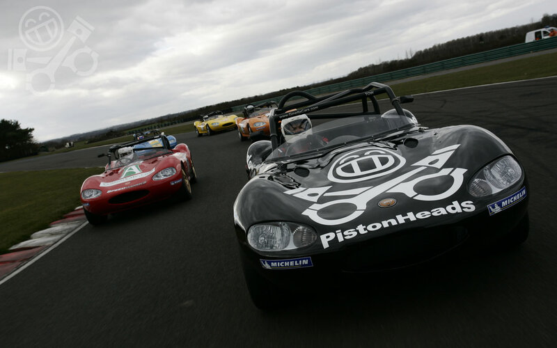 race cars on a track