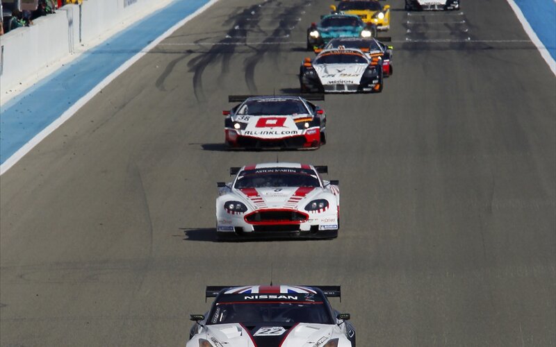 race cars on a track