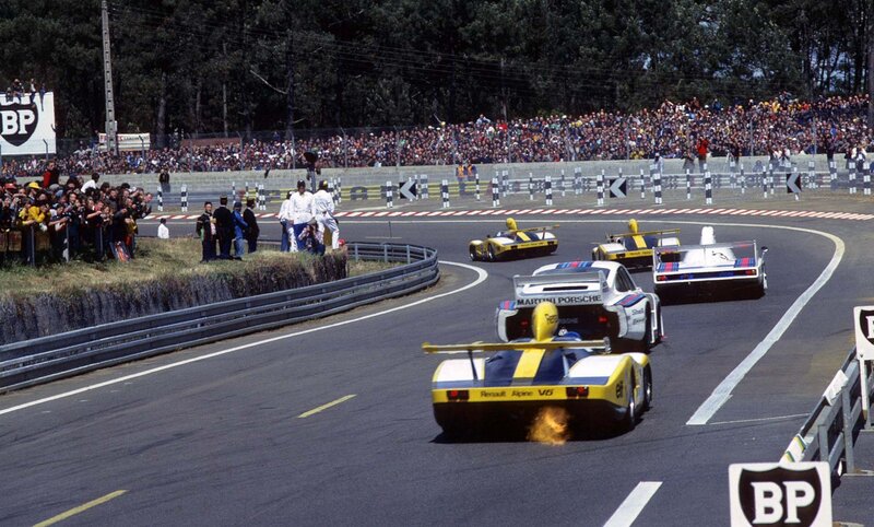 Race cars on a track