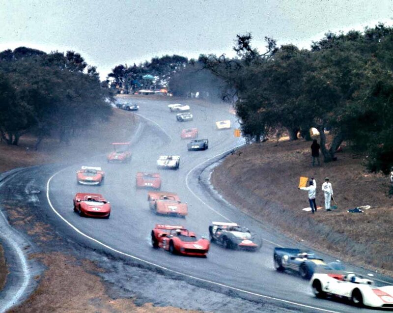 Race cars on a winding track