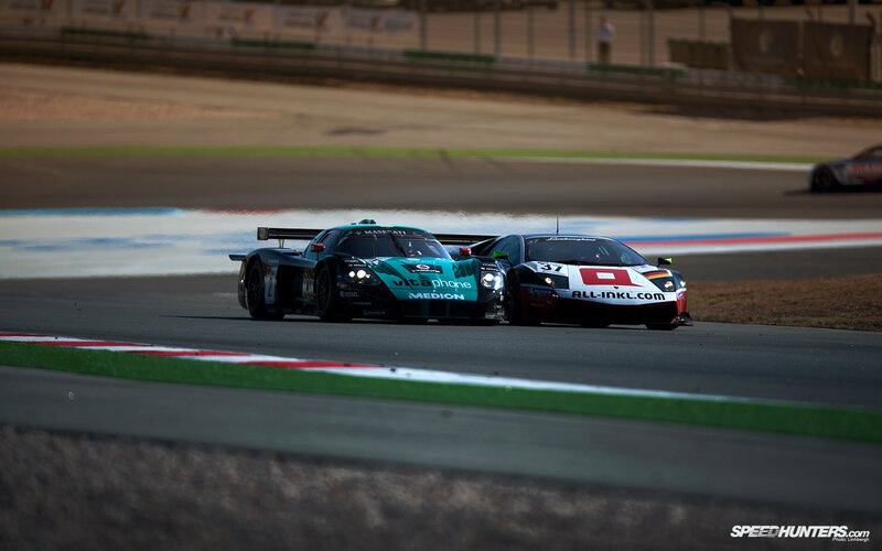 Race cars on track