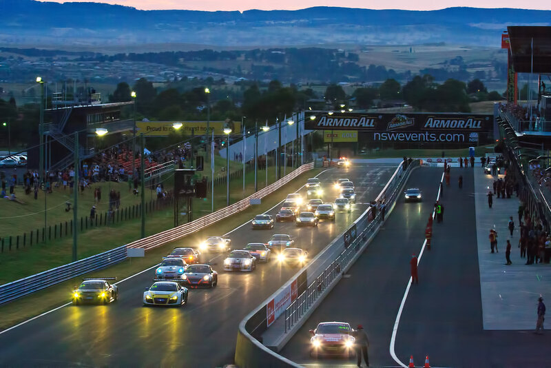 Race Cars on Track — Blue