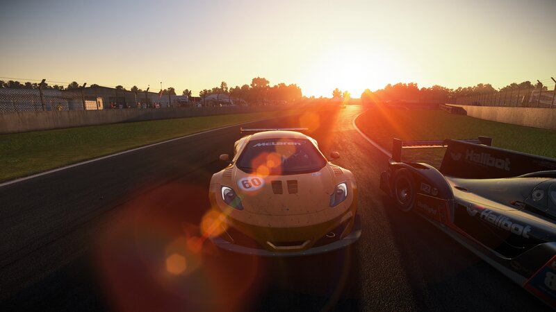 Race Cars on Track — Orange