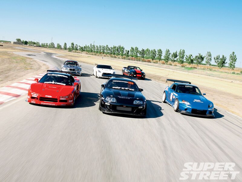 Race Cars on Track — Red, Dynamic