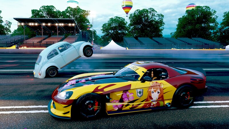 Race Cars on Track — Yellow, Dynamic