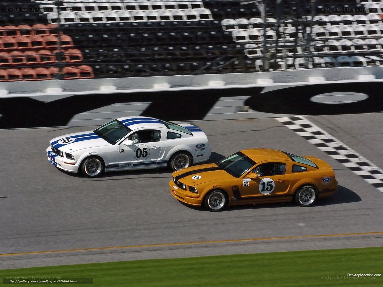 Race cars on track