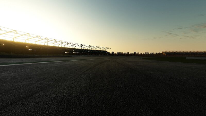 Race track at sunset
