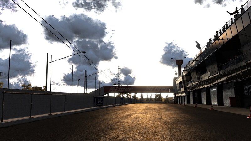 Race Track at Sunset — Gray, Dramatic