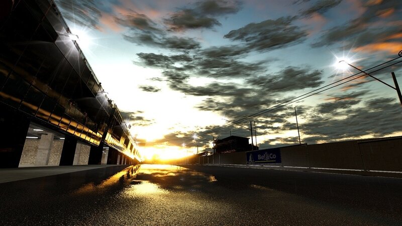 Race Track at Sunset — Yellow