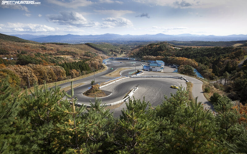 Race track in autumn hills