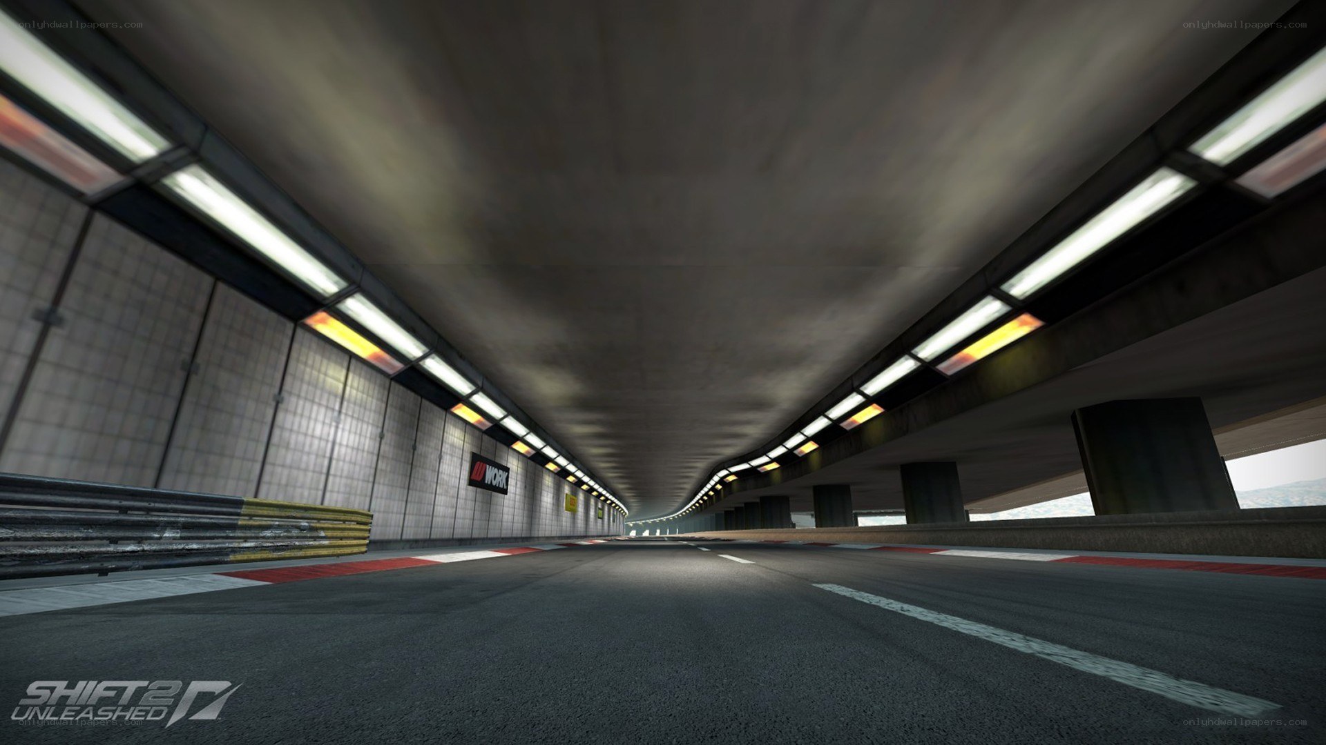 race track tunnel in game