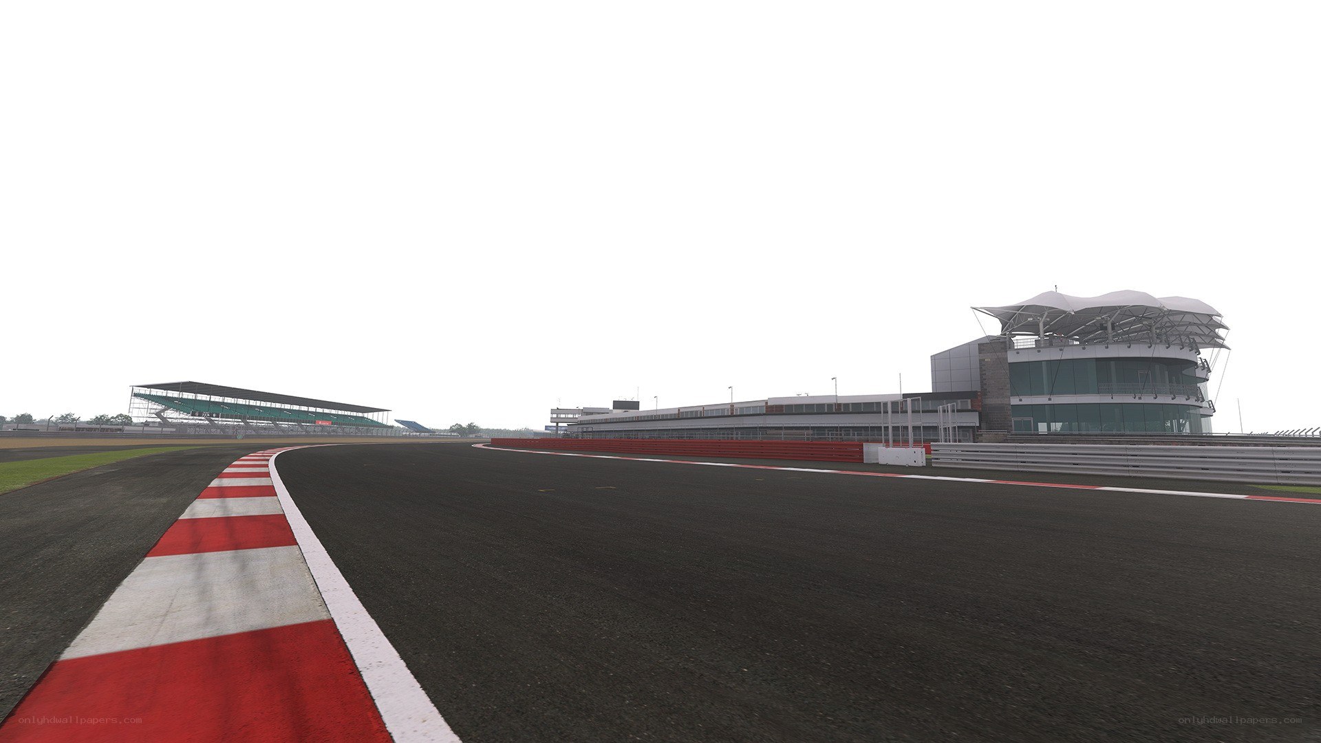 race track with grandstand