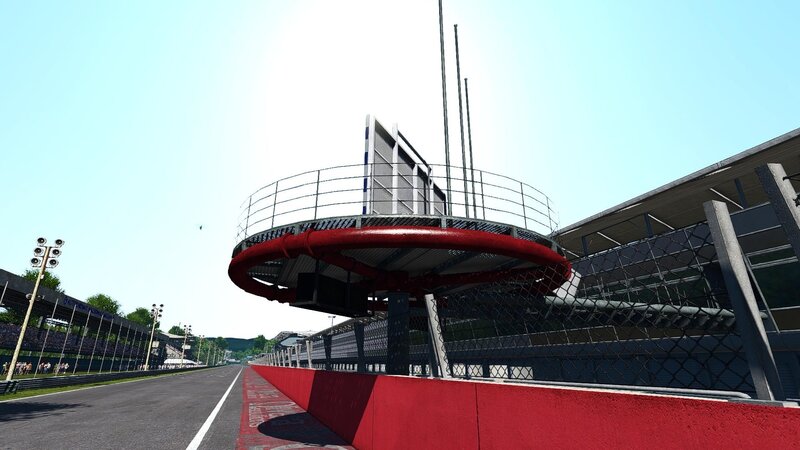 race track with red structure