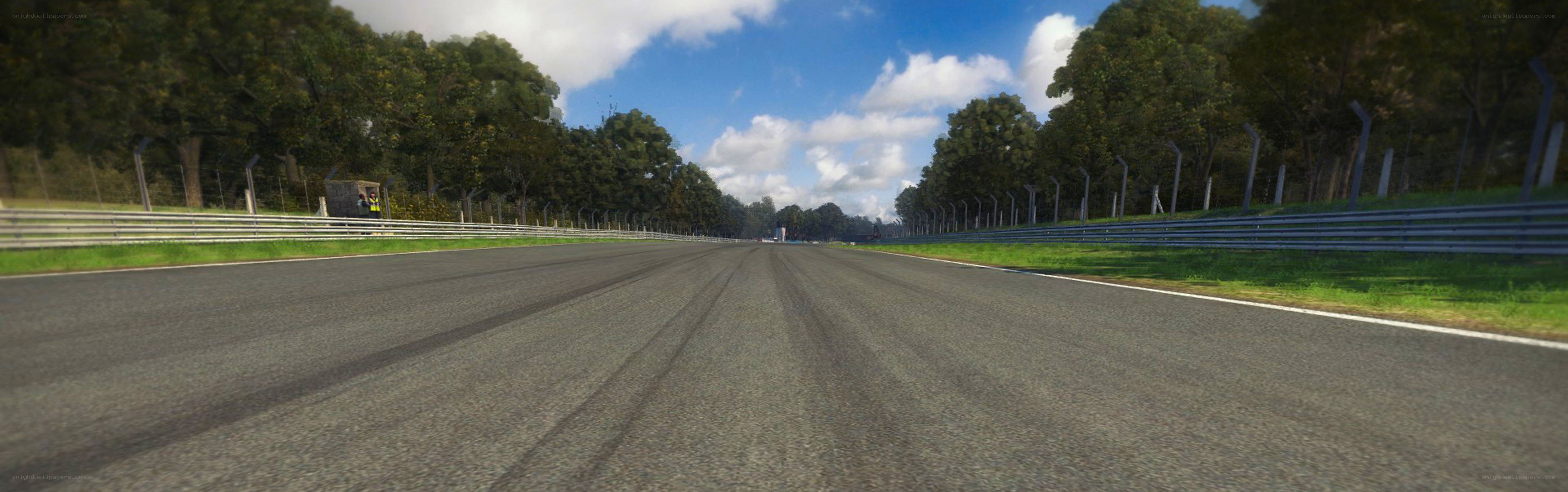 race track with tire marks