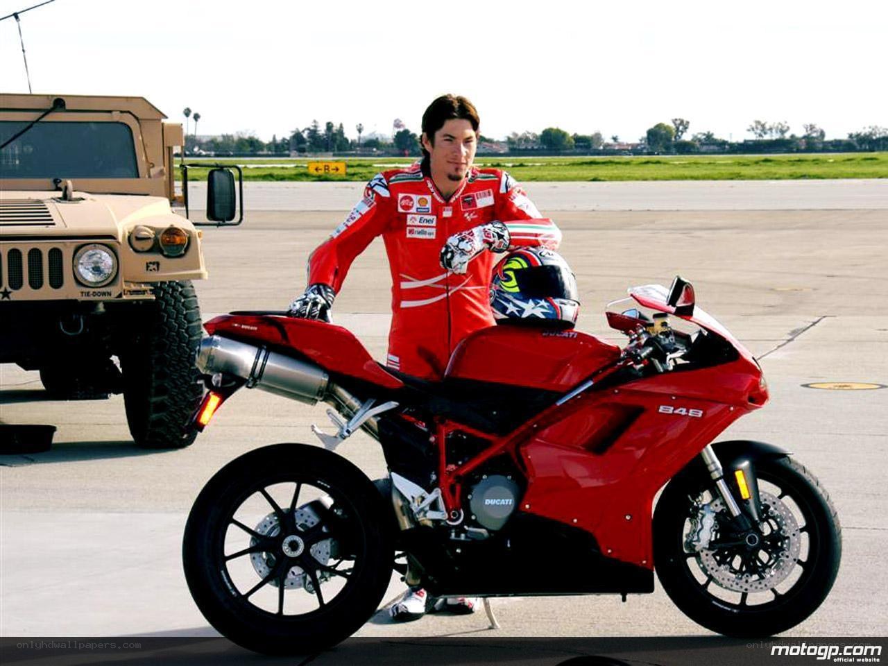 racer with red motorcycle