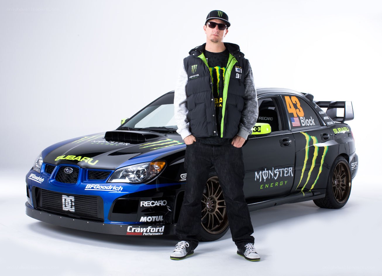 racer with subaru race car
