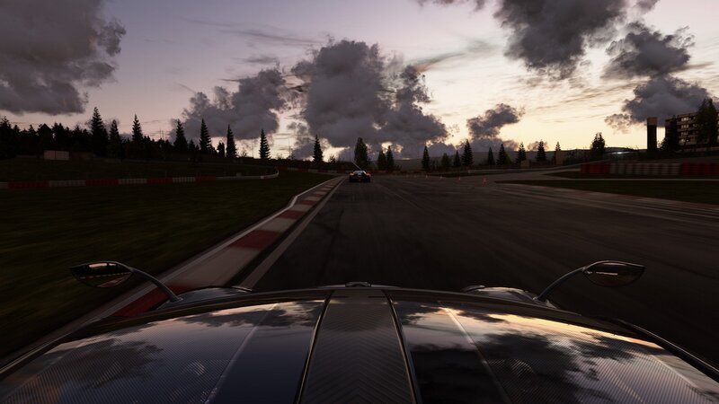racing at dusk on a track