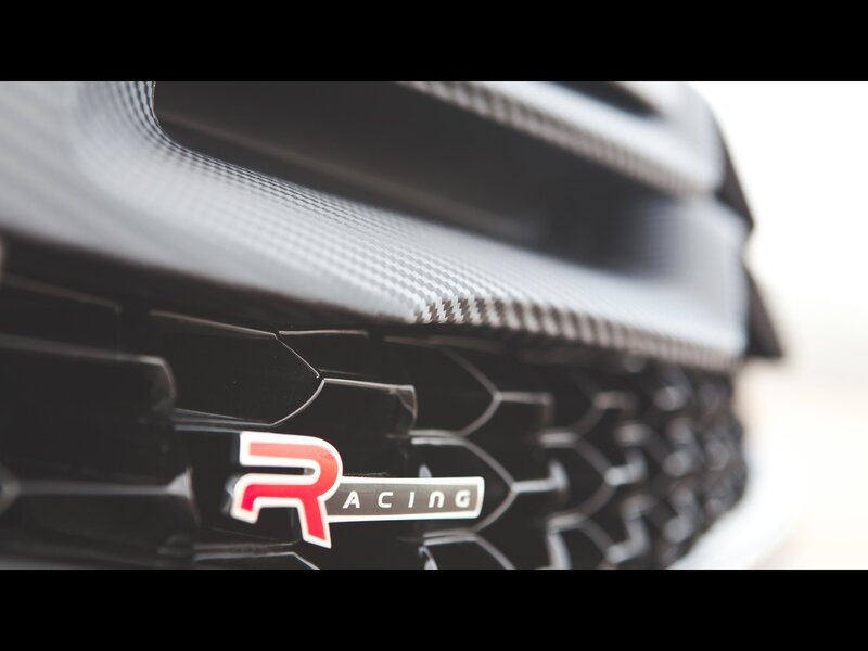 Racing badge on car grille