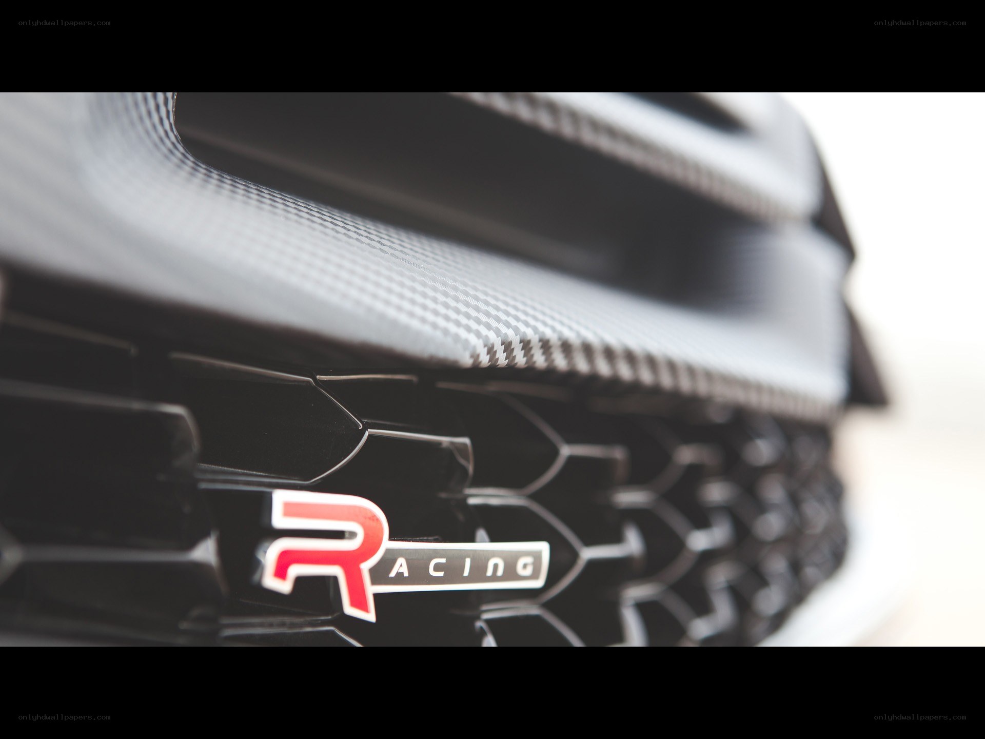 Racing badge on car grille