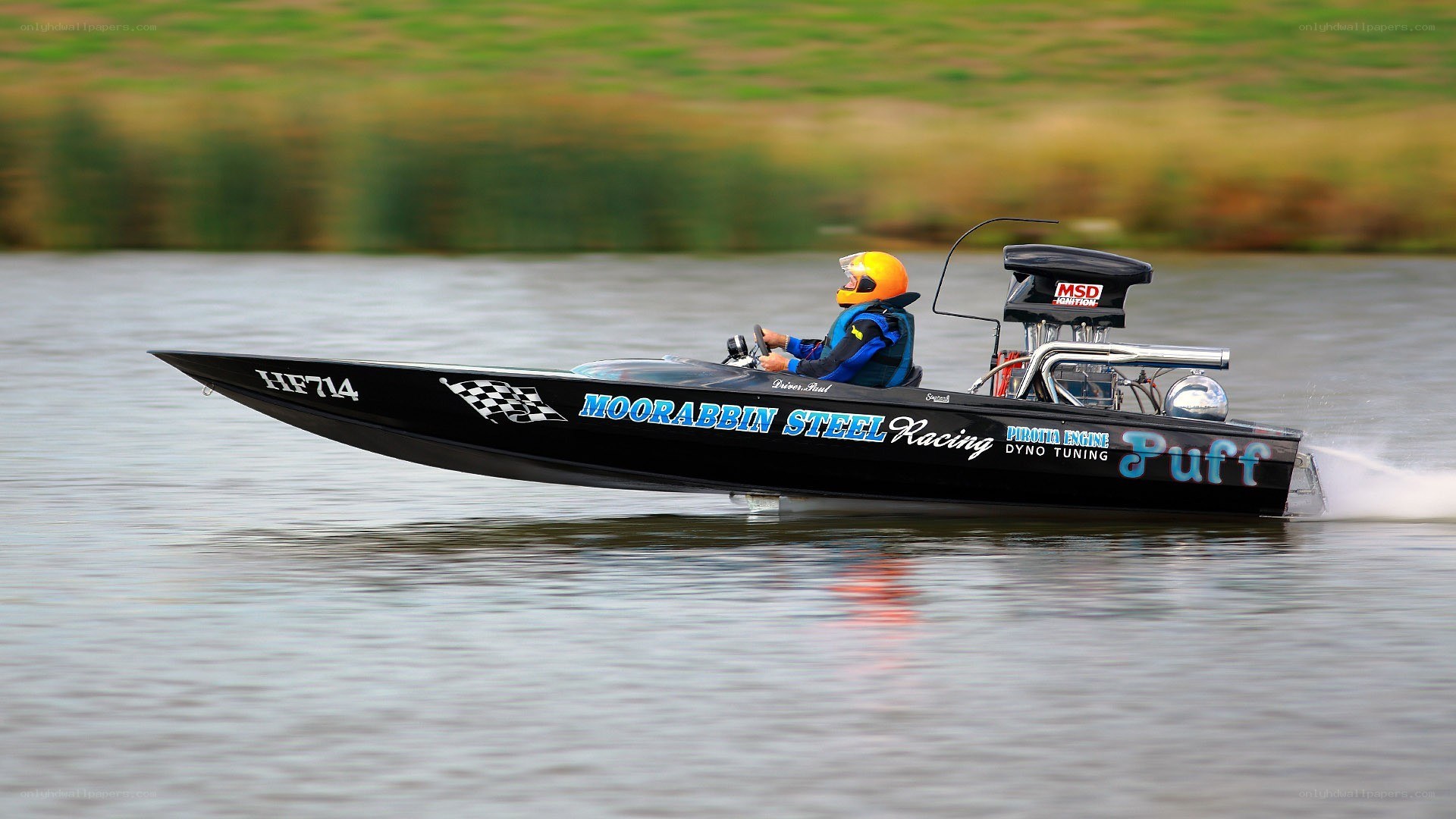 racing boat on water