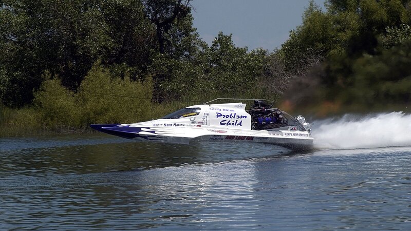 racing boat on water