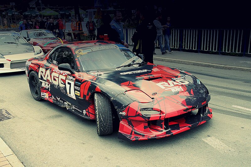 racing car at a street event