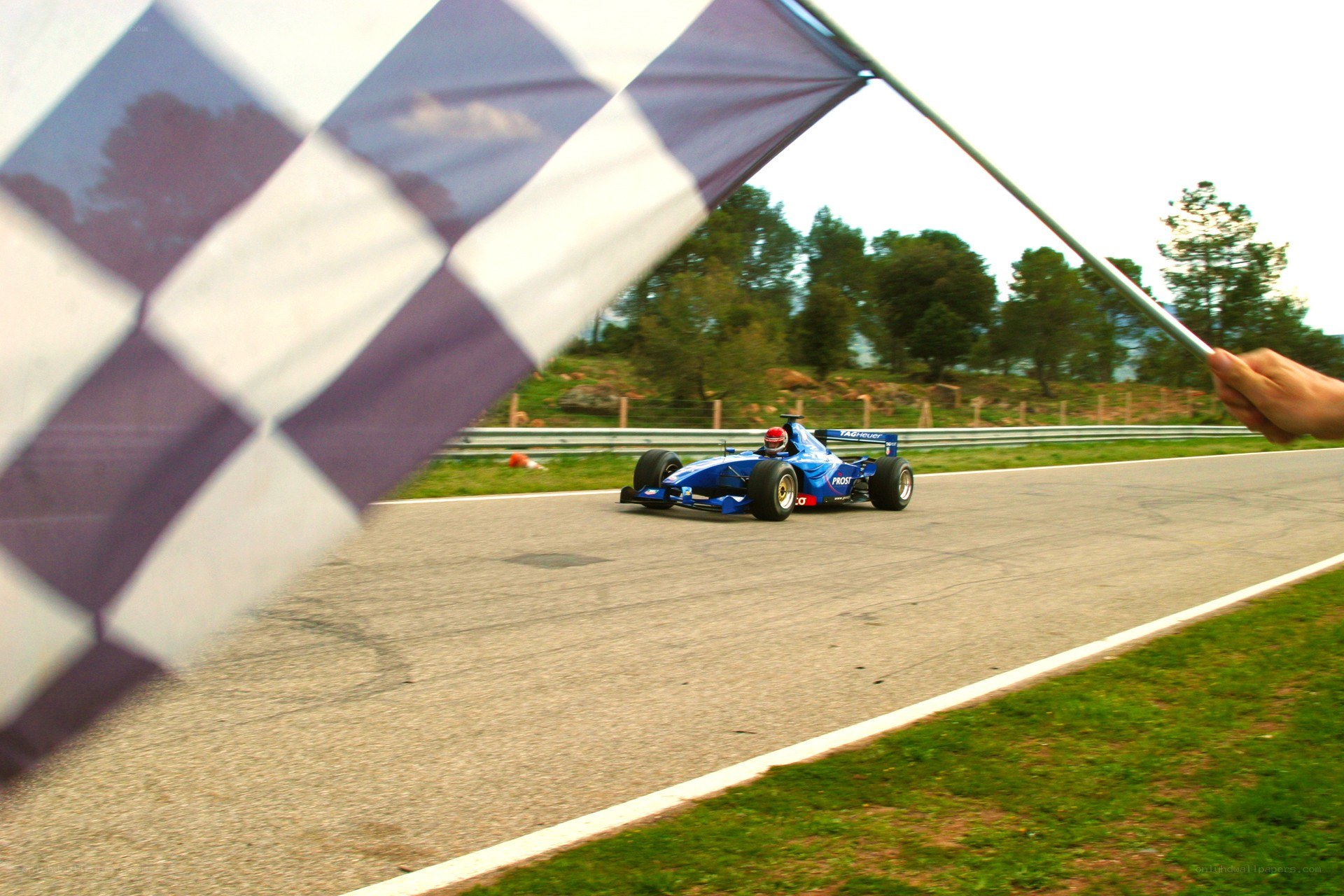 racing car at finish line
