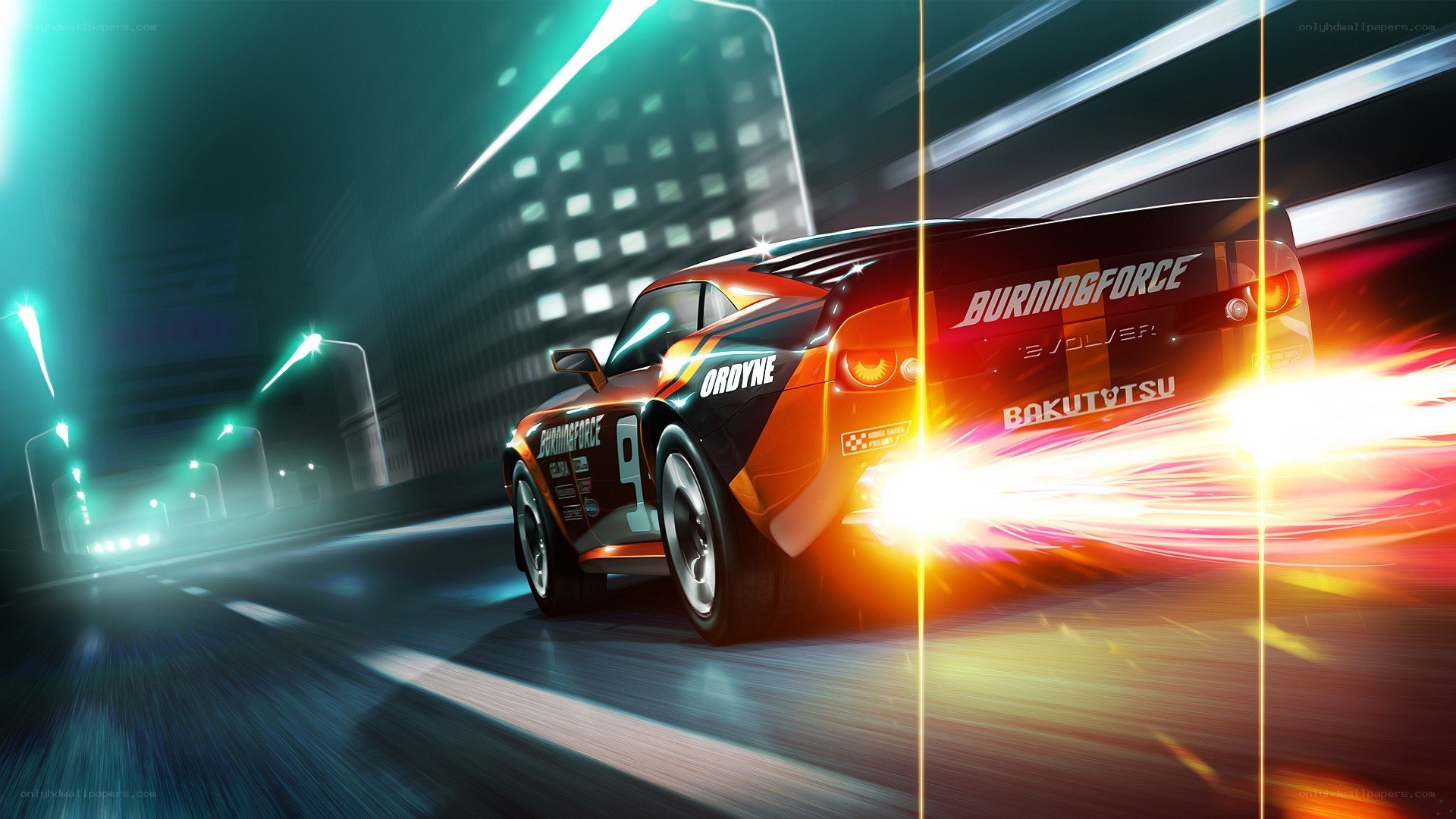 racing car at night