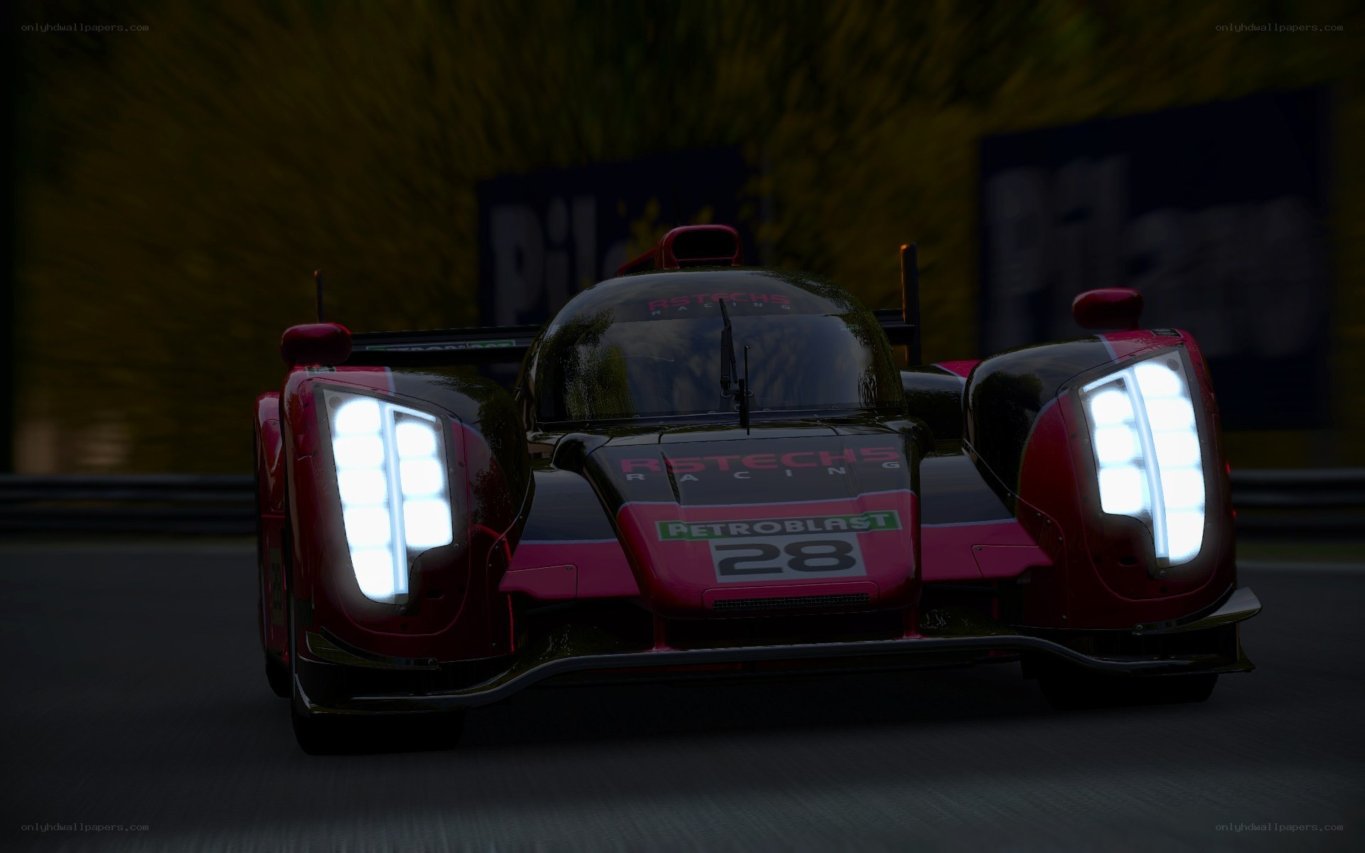 racing car at night