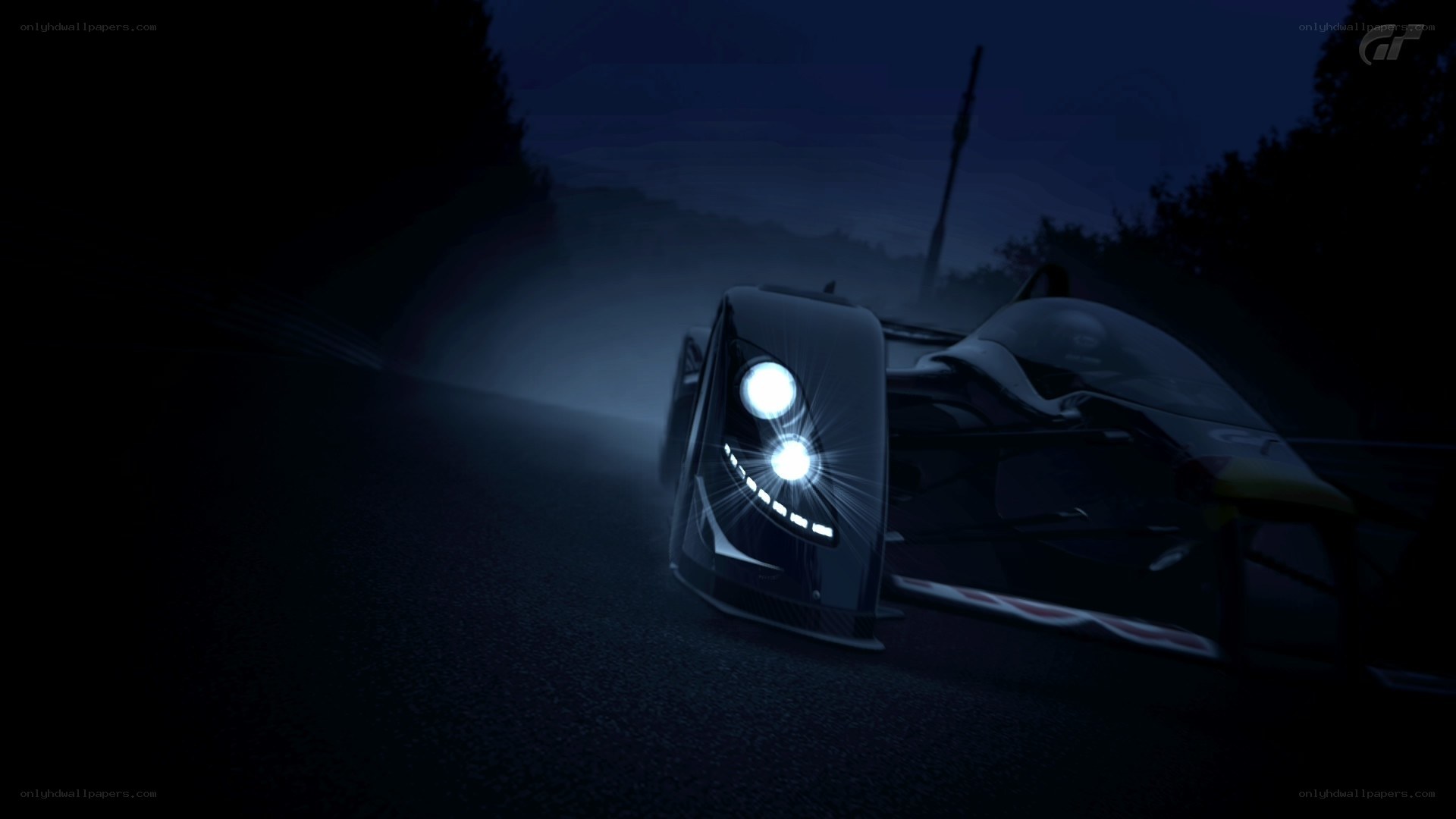 racing car at night